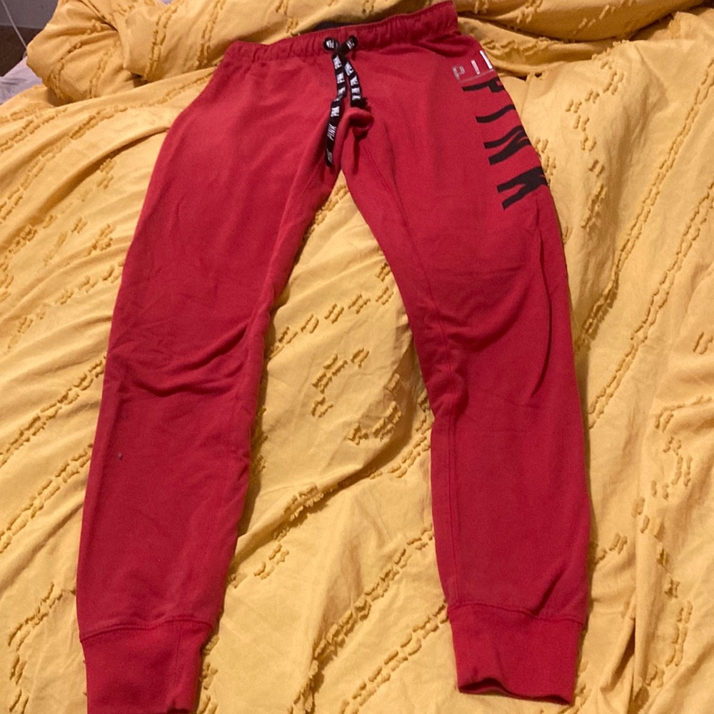 Pink joggers in coral size xs.